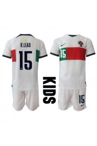 Portugal Rafael Leao #15 Babyklær Borte Fotballdrakt til barn VM 2022 Korte ermer (+ Korte bukser)
